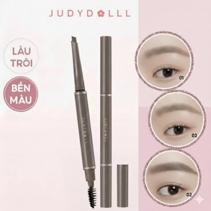Chì Kẻ Mày Lâu Trôi Judydoll Long-Lasting Eyebrow Gel Pencil – Bút Kẻ Mày 2 Đầu Dạng Gel Lên Màu Tự Nhiên